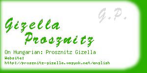 gizella prosznitz business card